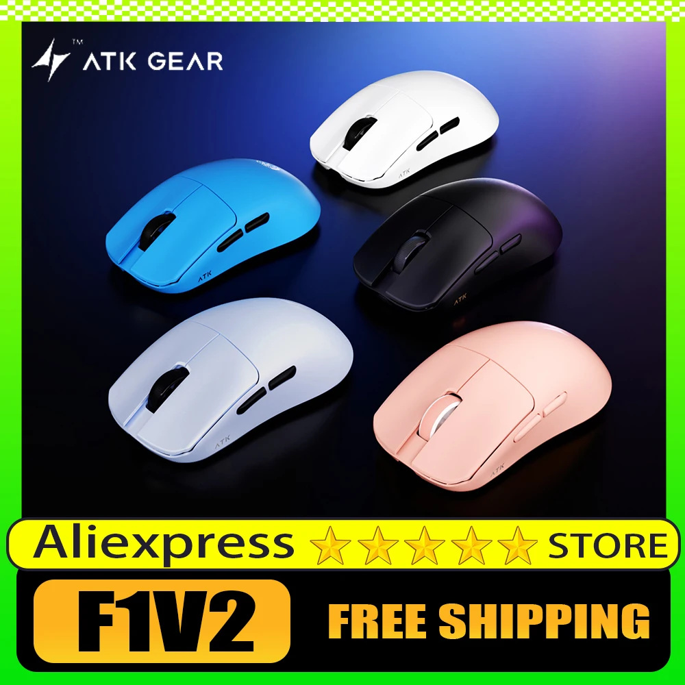 

Игровая мышь ATK BlazingSky F1 V2 PAW3950Ultra 42000DPI 750IPS 38G Легкая батарея 800 мАч Эргономичная беспроводная Bluetooth-мышь