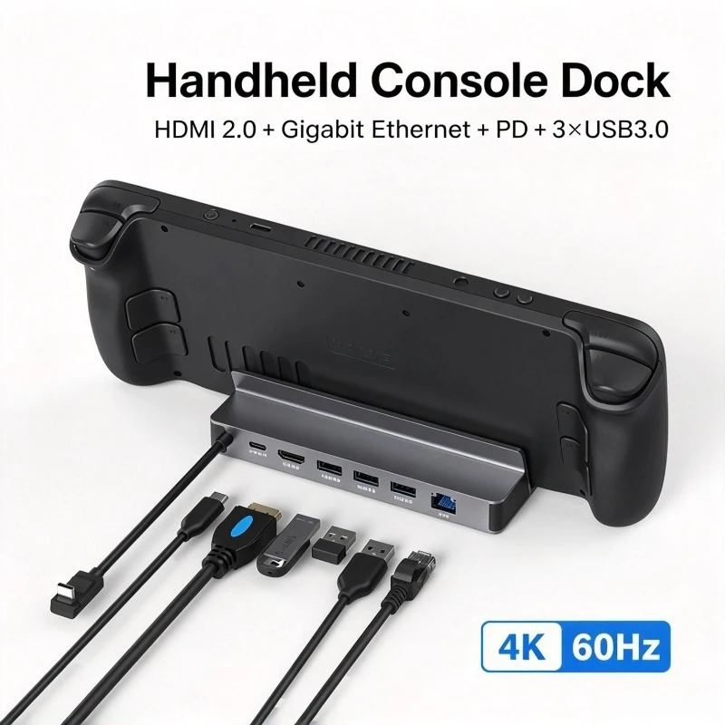 Game Handheld Dock 4K HD Docking Station Steam Deck Stand Type-C Hub Converter Portable Expansion Adapter