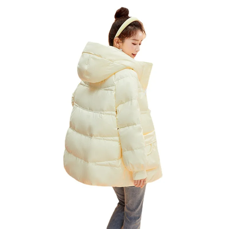 Imagem -05 - Inverno Feminino Pato Branco Puffer para Baixo Cabolsas com Capuz 2023 Quente Ski Windproof Senhoras Cabolsas