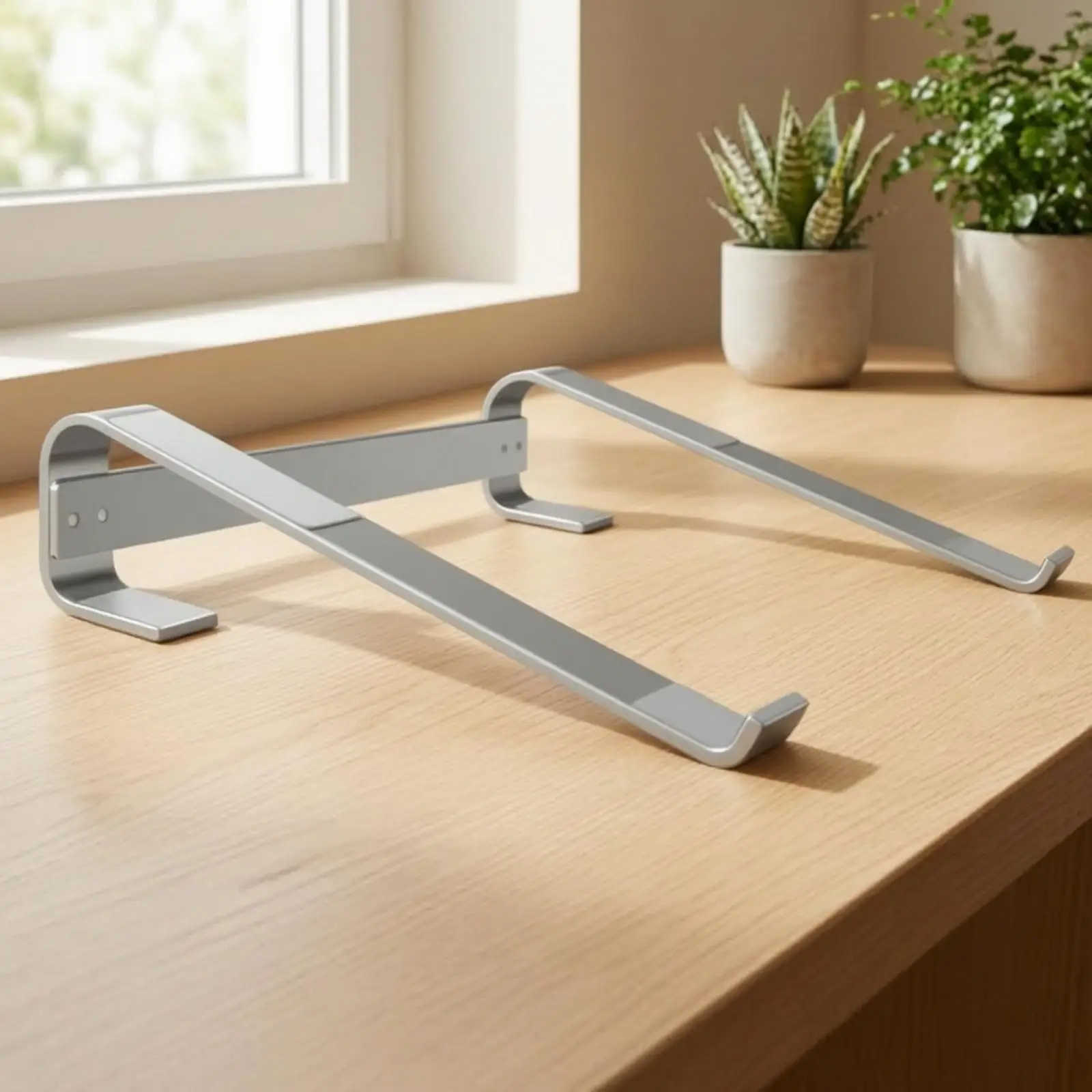 Cold-Rolled Steel Laptop Stand Heat-Dissipating Angled Laptop Stand with Front Lips Stable for Everyday Computing, Home Office,