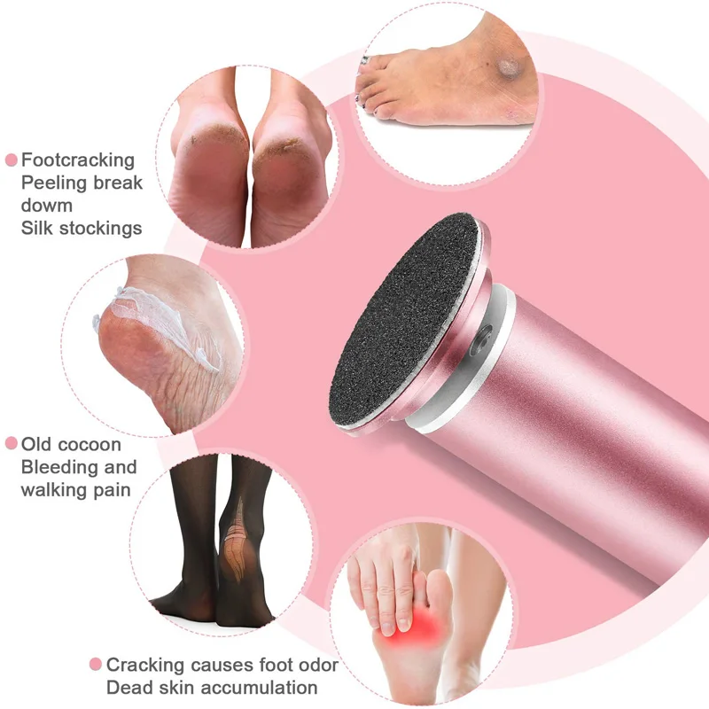 Professional Pedicure Tool Dead Skin Removal Electric Foot File - Callus Remover for Feet with 60 Pcs Sandpaper Discs