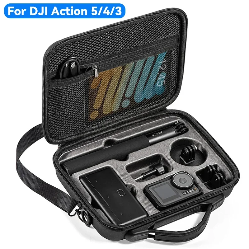 For DJI Osmo Action 5 PRO 4 3 Portable Case Waterproof Bag Charger Battery Base Selfie Stick Storage Handbag Camera Accessories