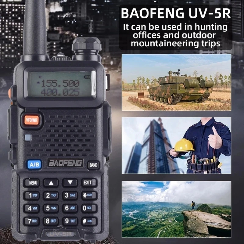 Baofeng UV-5R Walkie Talkie Long Range 5W Dual Band UHF VHF 136-174MHZ 400-520MHZ Two Way Radio UV 5R UV5RFM Ham Radio