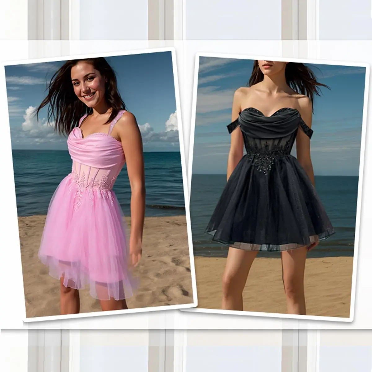 Robes de soirée à épaules dénudées pour adolescents, robes en dentelle scintillante pour Quinceanera, robe de bal courte bouffante en Tulle