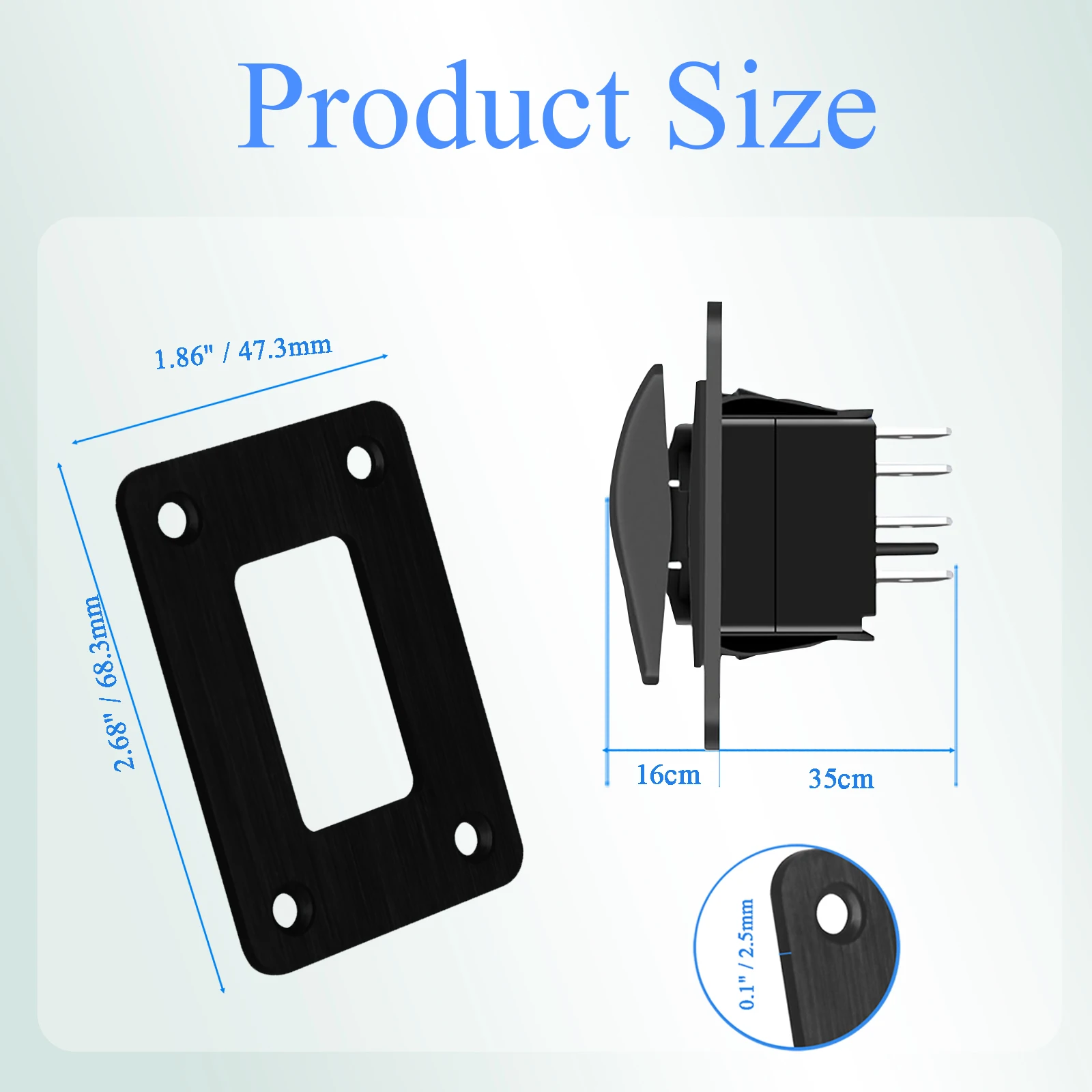 3 Way Bilge Pump Rocker Switch Panel Manual/Off/Auto Waterproof IP66 20A 12V/24V LED Light SPDT Momentary for Marine Boat Yacht