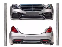 Car surround body kit Front rear bumper headlight tail light Side skirts for Mercedes-Benz S class W222 modified S63