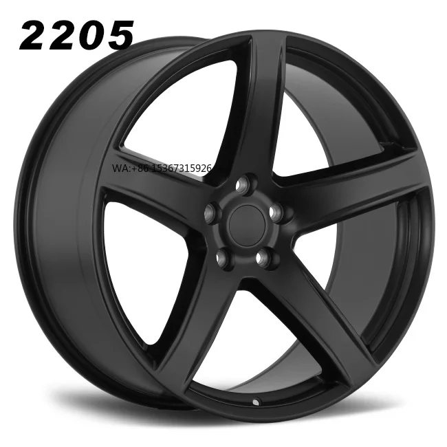 

2205 22 Inch 9.5j 5-115 Five Spokes Ready to Ship Black Car Rims