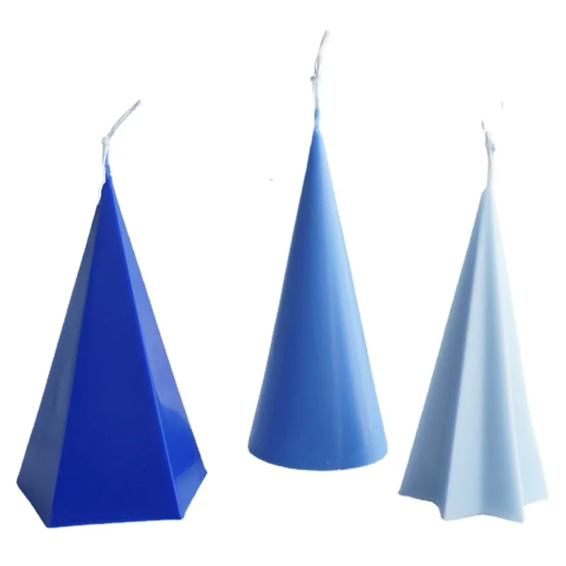 Geometric Conical Candle Mold DIY Hexagonal Column Candles Making Supplies Acrylic Plastic Mould Kit Home Decor Beeswax Molds