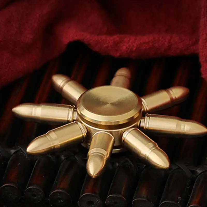 

Brass Fidget Hand Spinner Hand Spinner Bullet Shape Solid Brass Fidget Toys Stress Relief Balanced Structure Balance Toy Sensory