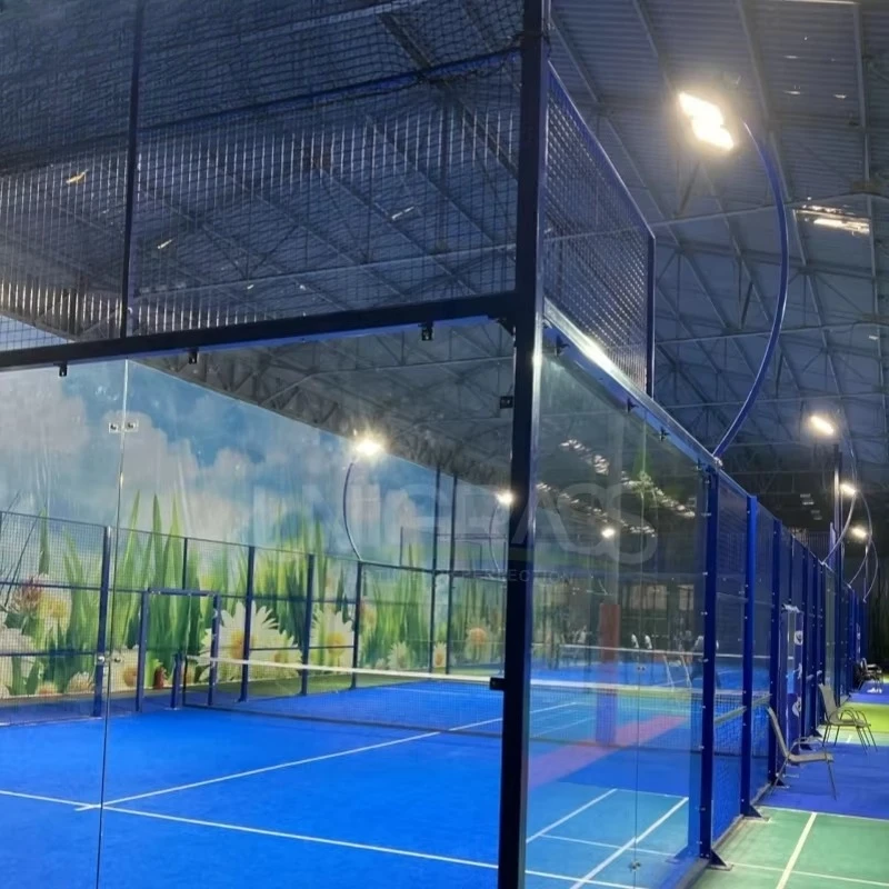 Indoor Outdoor Padel Court High Quality 12mm Steel Artificial Grass Customizable Panoramic Padel Fields for Tennis