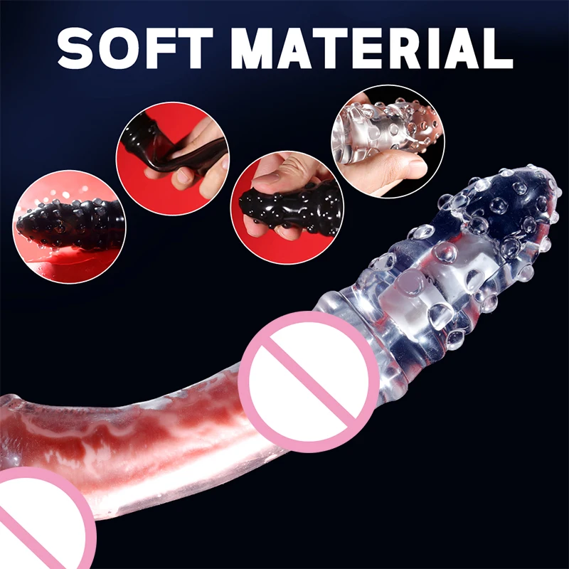 Penis Extender Sex Toy Delay Ejaculation 18CM Cock Ring Reusable Prostate Massager Sleeve For Men Adult Product Chastity Cage