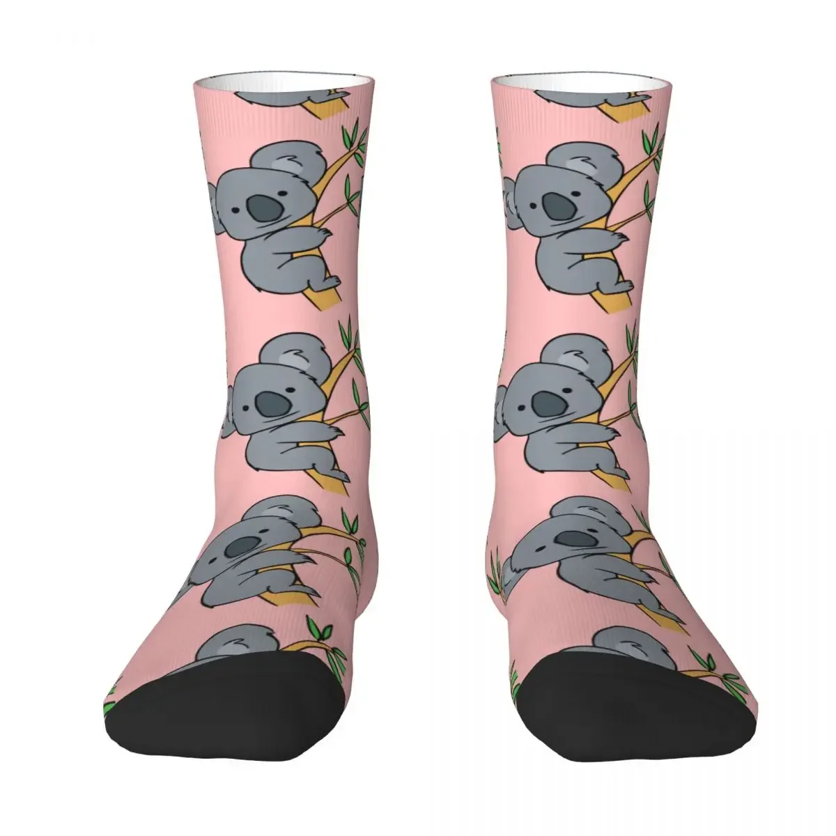 Pink Cute Koala Socks Wildlife Animal Teenage Pretty Mid calze grande fibra chimica allenamento confortevole