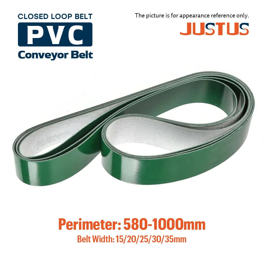 PVC Transmission Conveyor Belt, Thickness 1–5mm, Perimeter 580–1000mm, Width 15–35mm, Custom Sizes Available