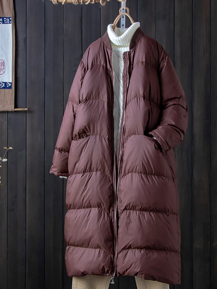 SEDUTMO Winter Long Duck Down Jackets Women Oversize Warm Thick Coat Autumn Oversize Pocket Puffer Jacket ED1456