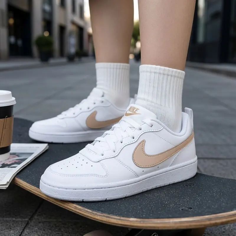 2026 Sport Nike DV5456141 kids Low Top Sneakers Leather Upper Durable Rubber Sole School Shoes