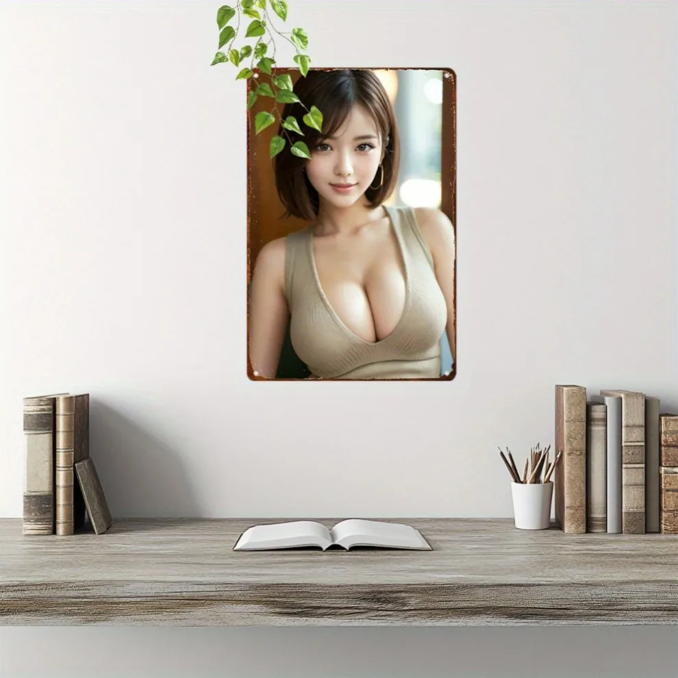 خمر جدار معدني تسجيل 8x12 بوصة الرجعية المرآب رجل الكهف بار ديكور