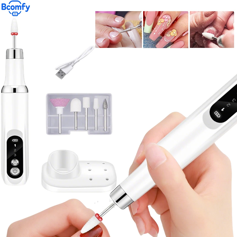 전기 네일 드릴 전기 폴리셔 세트 아크릴 젤 제거 및 네일 폴리싱 가정용 네일 드릴 매니큐어 페디큐어