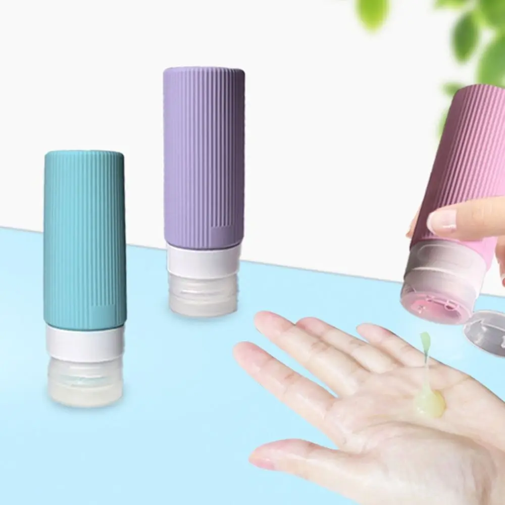 Novo 90ml garrafas recarregáveis de silicone grande capacidade vazio chuveiro gel loção garrafa squeeze loção recipiente viagem