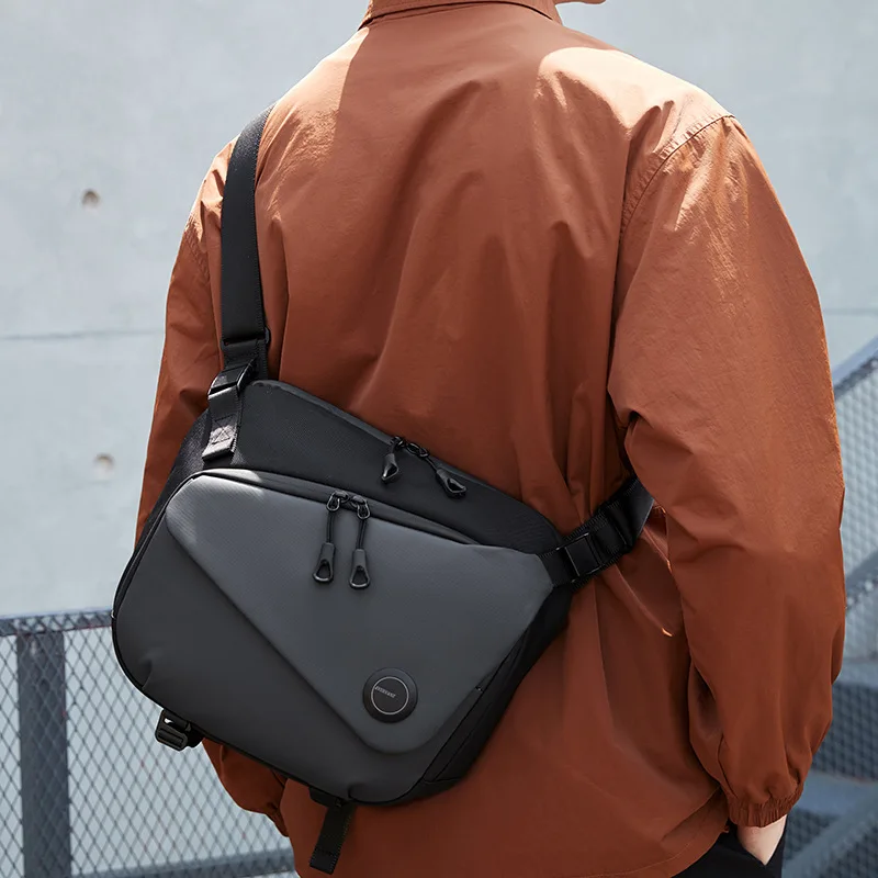 

Fashionable Men's Slim Straddle Bag Simple Water-resistant Small Backpack Multiple Compartments Shoulder Bag Сумочка Через Плечо