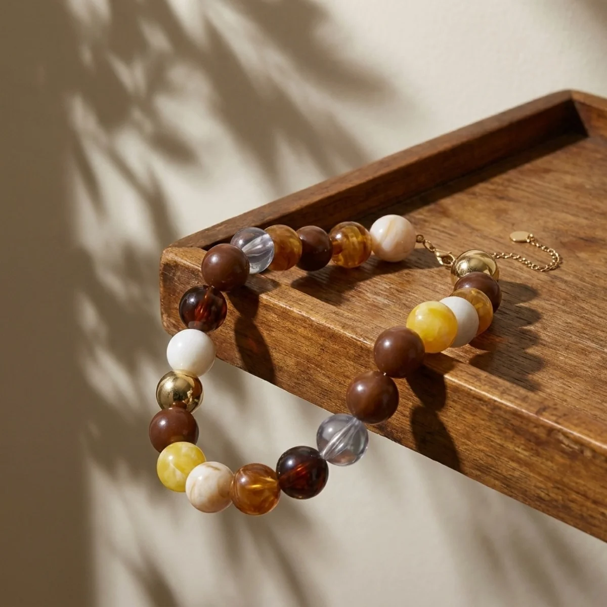 Modische bunte Acryl-Halskette mit großen runden Perlen für Damen und Herren, böhmische blaue braune Harzperlen, Choker, Y2K-Ästhetik-Schmuck – Detail 37