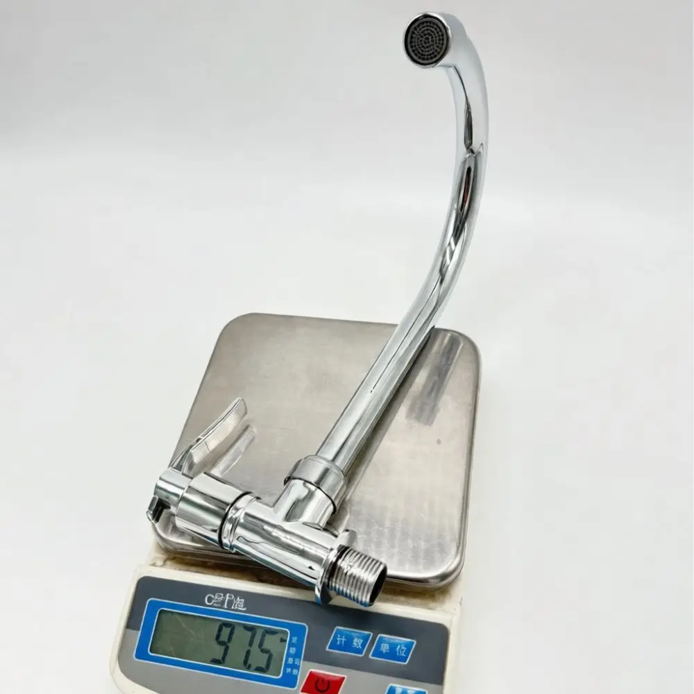 Universal Kitchen Sink Faucet Cold Water Only Stainless Steel Pipe Plastic Body Modern Simple Basin Tap Hardware