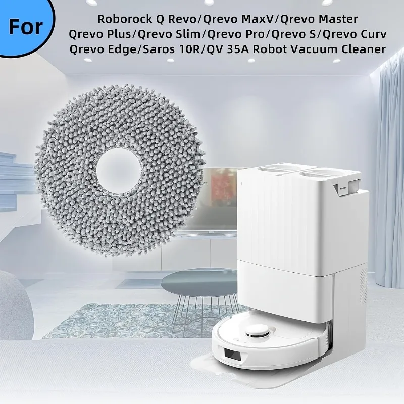 8-Piece Mop Pad For Roborock Q Revo Maxv/P10/Q Revo P10 Pro/Q Revo Plus/Q Revo Pro/Q Revo S/Qrevo Edge Robot Vacuum Accessories