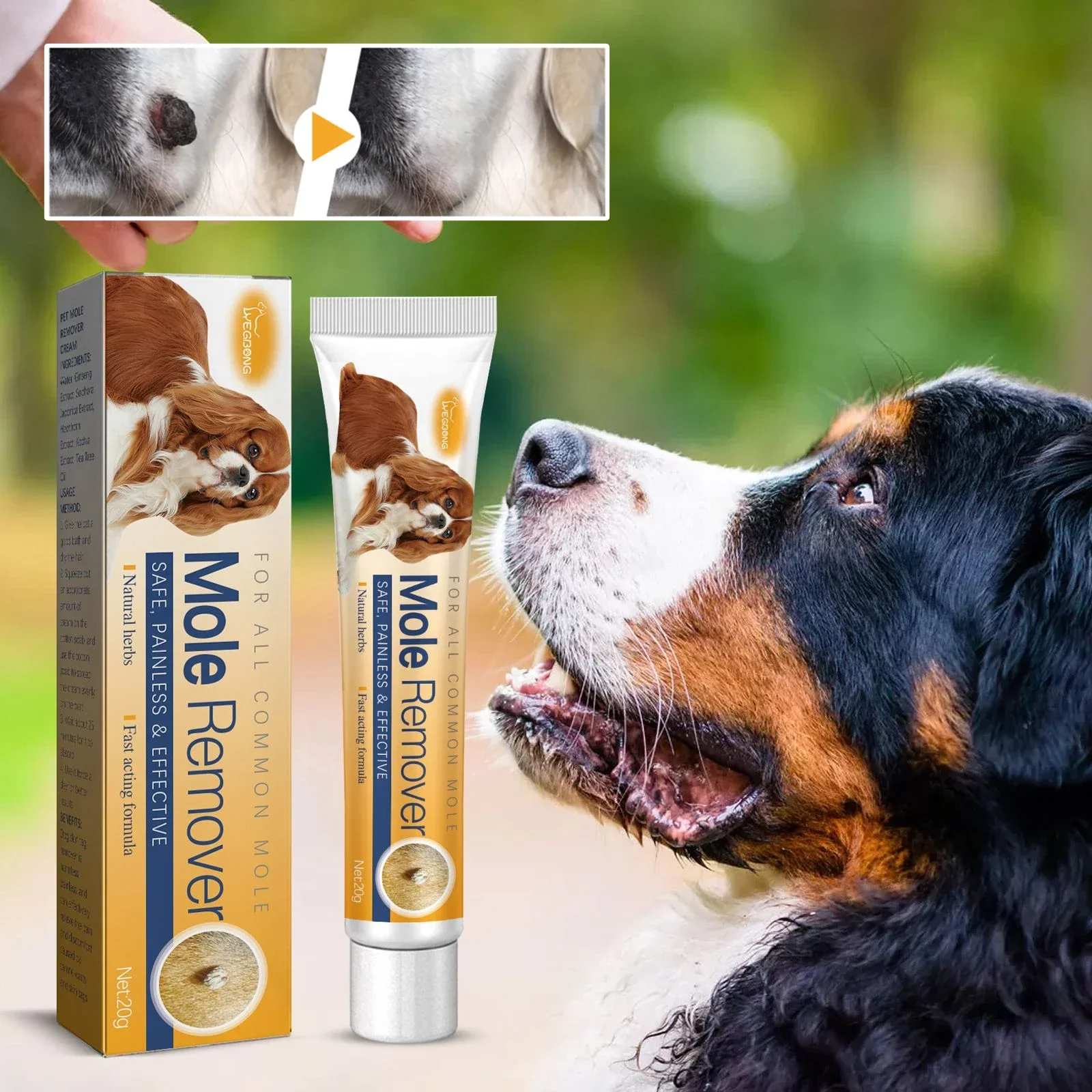 Crema eliminadora de verrugas para perros, anti lunares, manchas indoloras, eliminación de papilomas, limpia las etiquetas, tratamiento no irritante de las etiquetas de la piel de las mascotas del gato