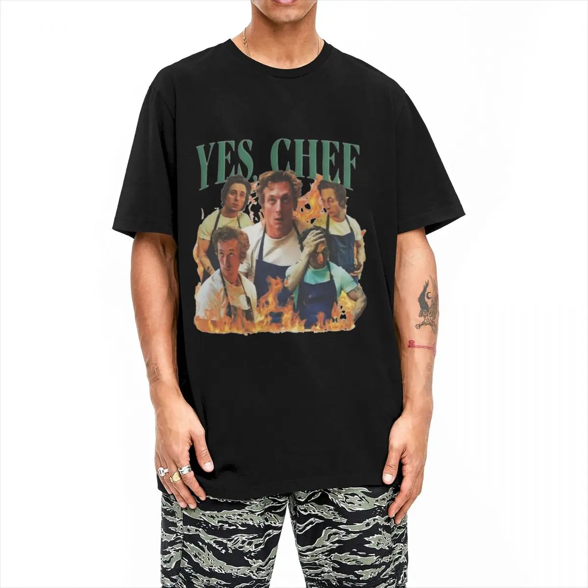 Yes Chef The Bear Jeremy Allen White T-Shirt Men Women Vintage 100% Cotton Tees Crew Neck Short Sleeve T Shirt Gift Idea Clothes