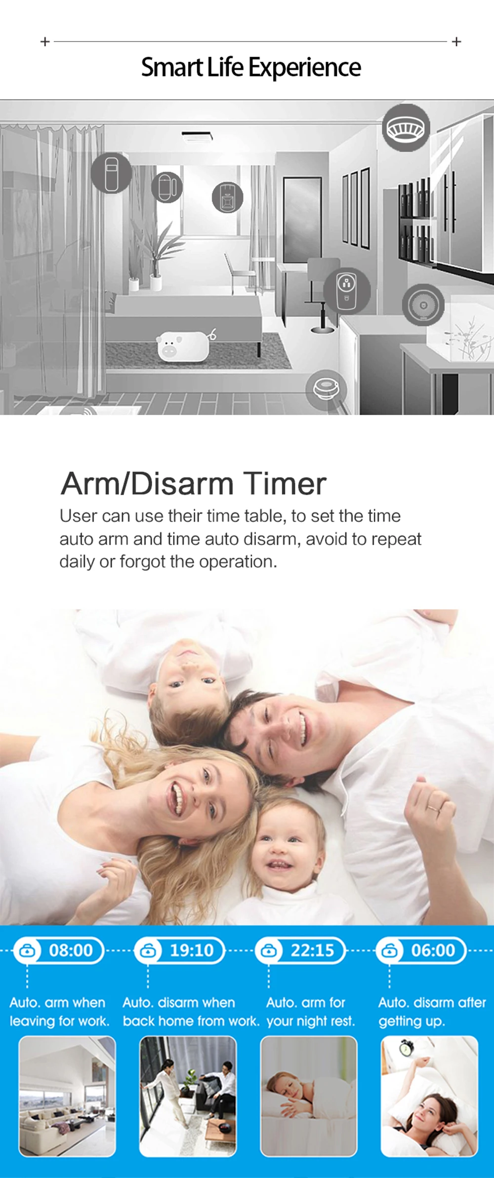 Sgooway Factory WIFI  Home Burglar Security Wireless Tuya  Alarm System Motion Detector APP Control Fire Smoke