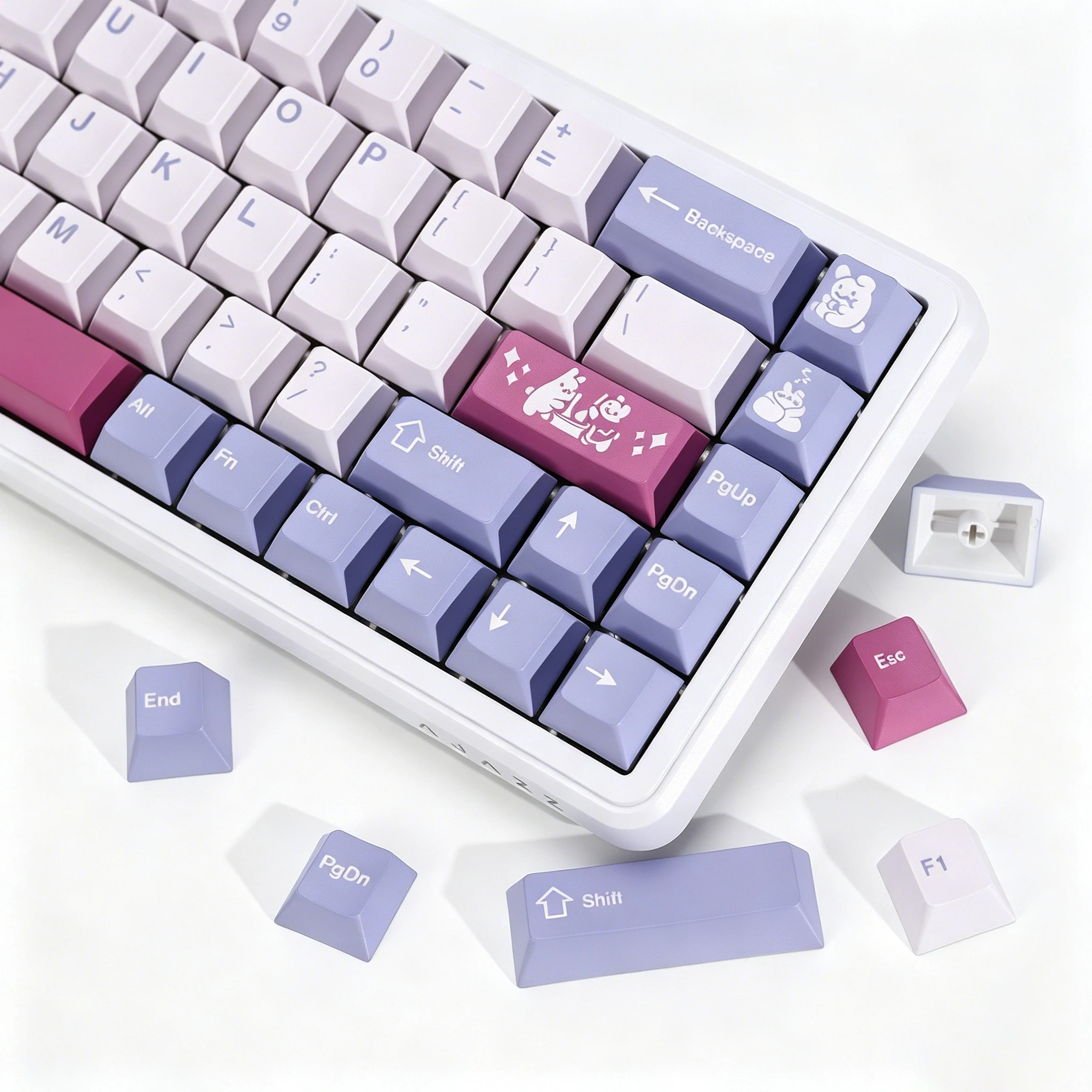 KBDiy Clone GMK Tuzi Keycap Retro Cute Cherry Profile Alice Keycap Custom For MX Magnetic Switch Gaming Mechanical Keyboard KIT