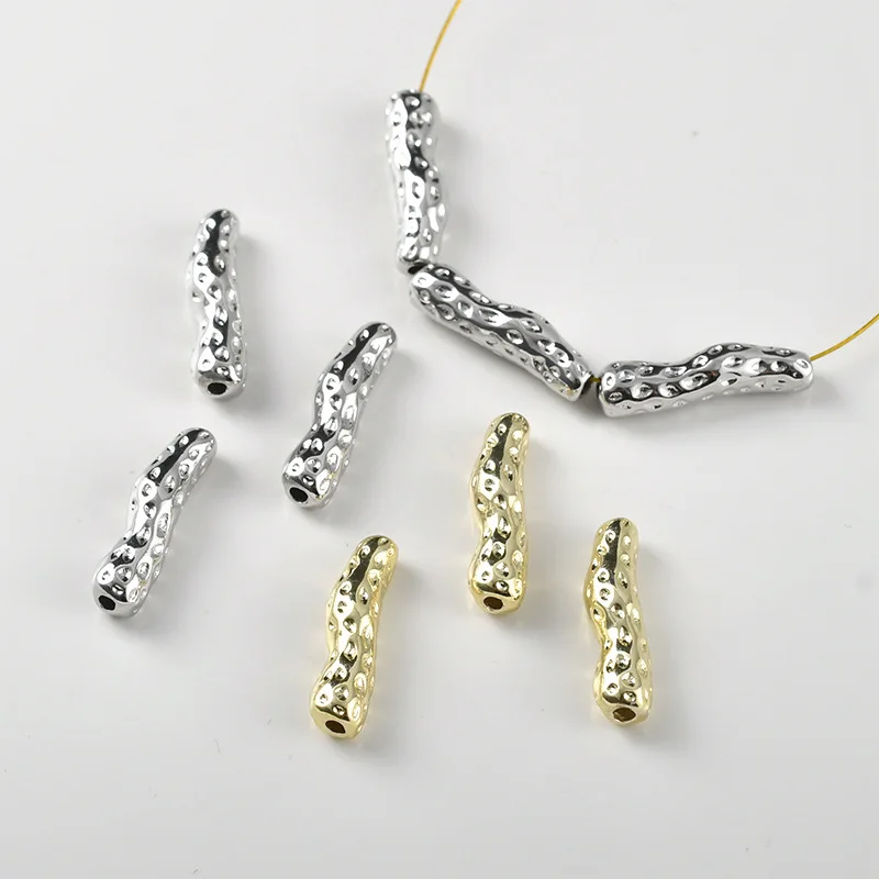14k Electroplated Gold Color Baroque Long Bead Spacer Tube Beads DIY Handmade Beaded Bracelet Necklace Earrings Material
