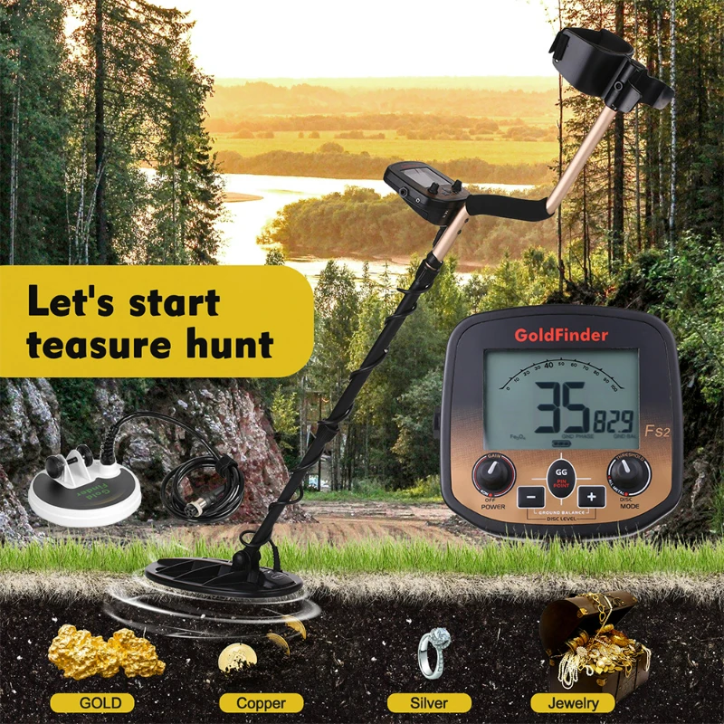 FS2 Gold Prospecting Metal Detector GoldFinder Bug High Sensitivity 19kHz Operating Frequency Treasure Finder Precise Locator