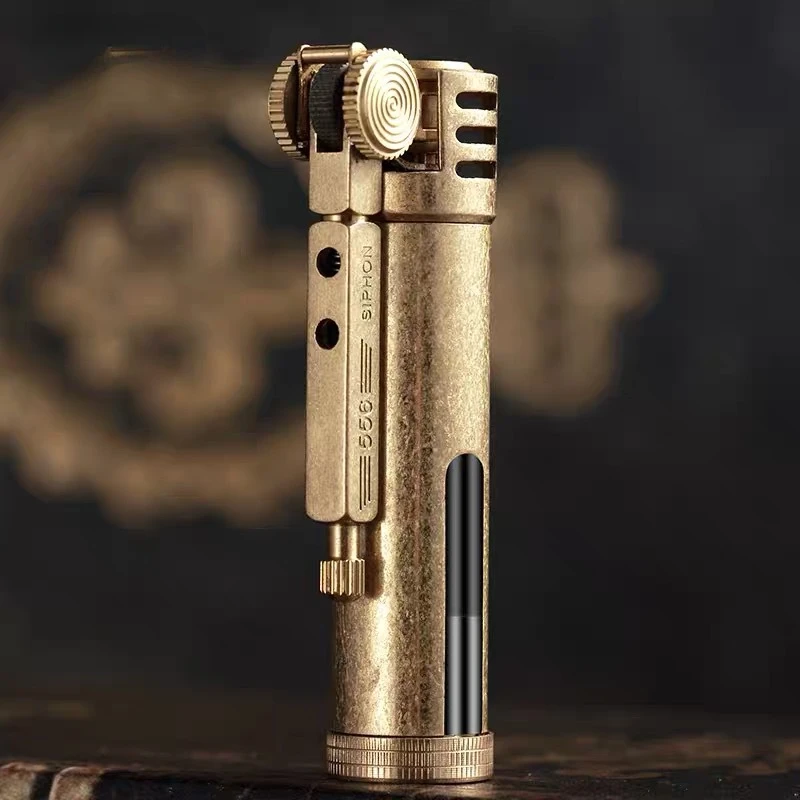 NEW Zorro Retro Petroleum Lighter Transparent Oil Tank Metal Brass Trenches Kerosene Gasoline Oil Cigarette Lighters Men Gift