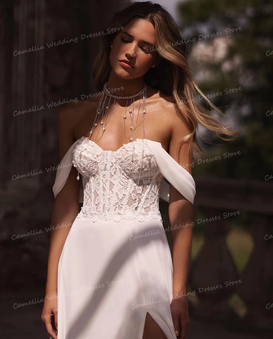 Princesa sem mangas sem costas feminina Tule Vestidos de casamento, vestidos de noiva formais, apliques sexy, querida, luxuoso, 2024