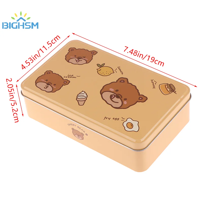 Caja rectangular de hojalata navideña, cajas de almacenamiento de regalo, caja vacía para galletas y dulces, regalo de fiesta de Navidad, estuche organizador de artículos diversos, 1 ud.