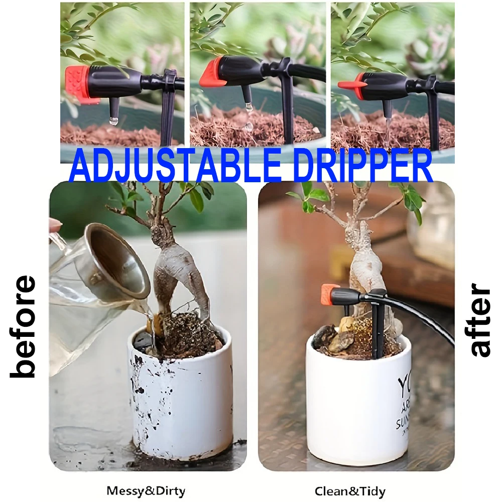 Drip Emitters Adjustable 360 Micro - Adjustable Stake Sprinkler Drip Irrigation Emitter