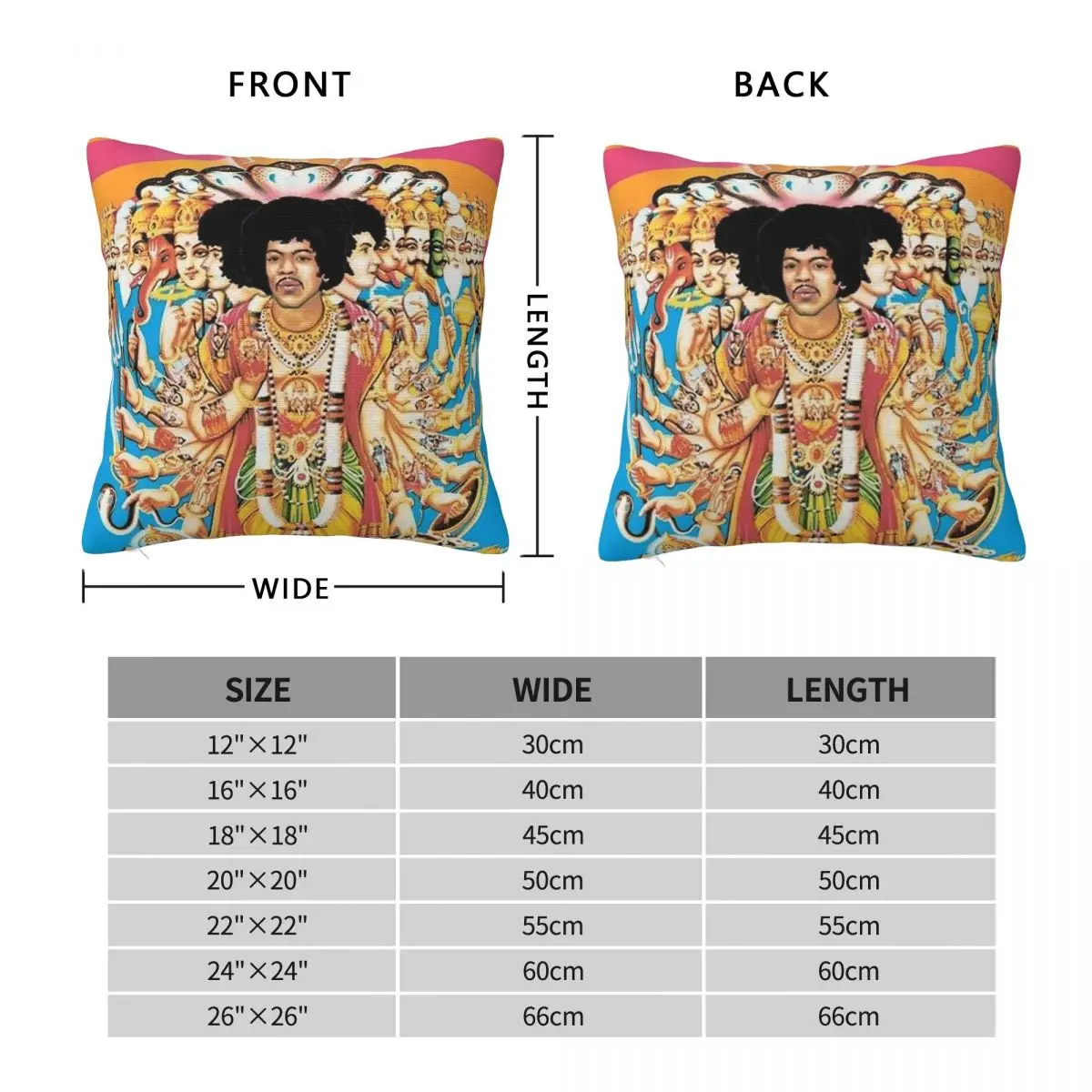 Jimi Hendrix Experience Axis Bold As Love Square Pillowcase Polyester Linen Velvet Creative Pillow Case Room Cushion Cover 45x45