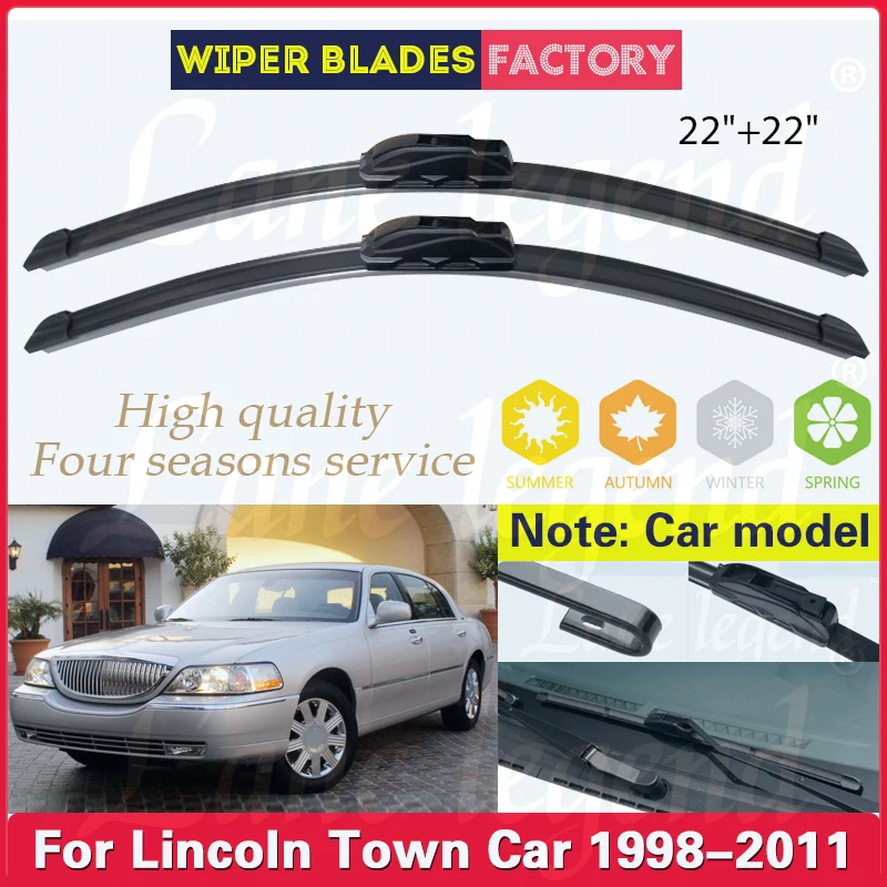 For Lincoln Town Car 1998 - 2011 Car Front Wiper Blades Windshield Windscreen Front Window Rain Brush 22