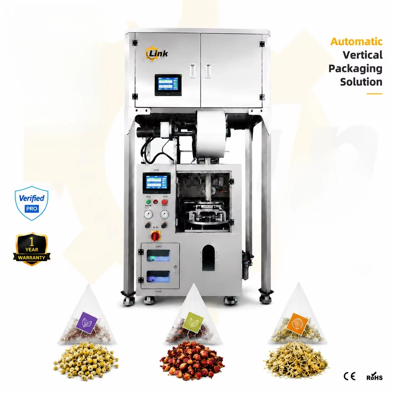 Full Automatic Nylon Pyramid  Bag Packaging Machine for American  Herbal Flower