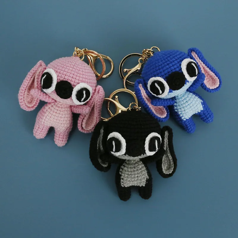 Cartoon Animal Series Little Doll DIY Handmade Wool Hooked Couple Keychain or Backpack Pendant Adornment Cute Boutique Gift