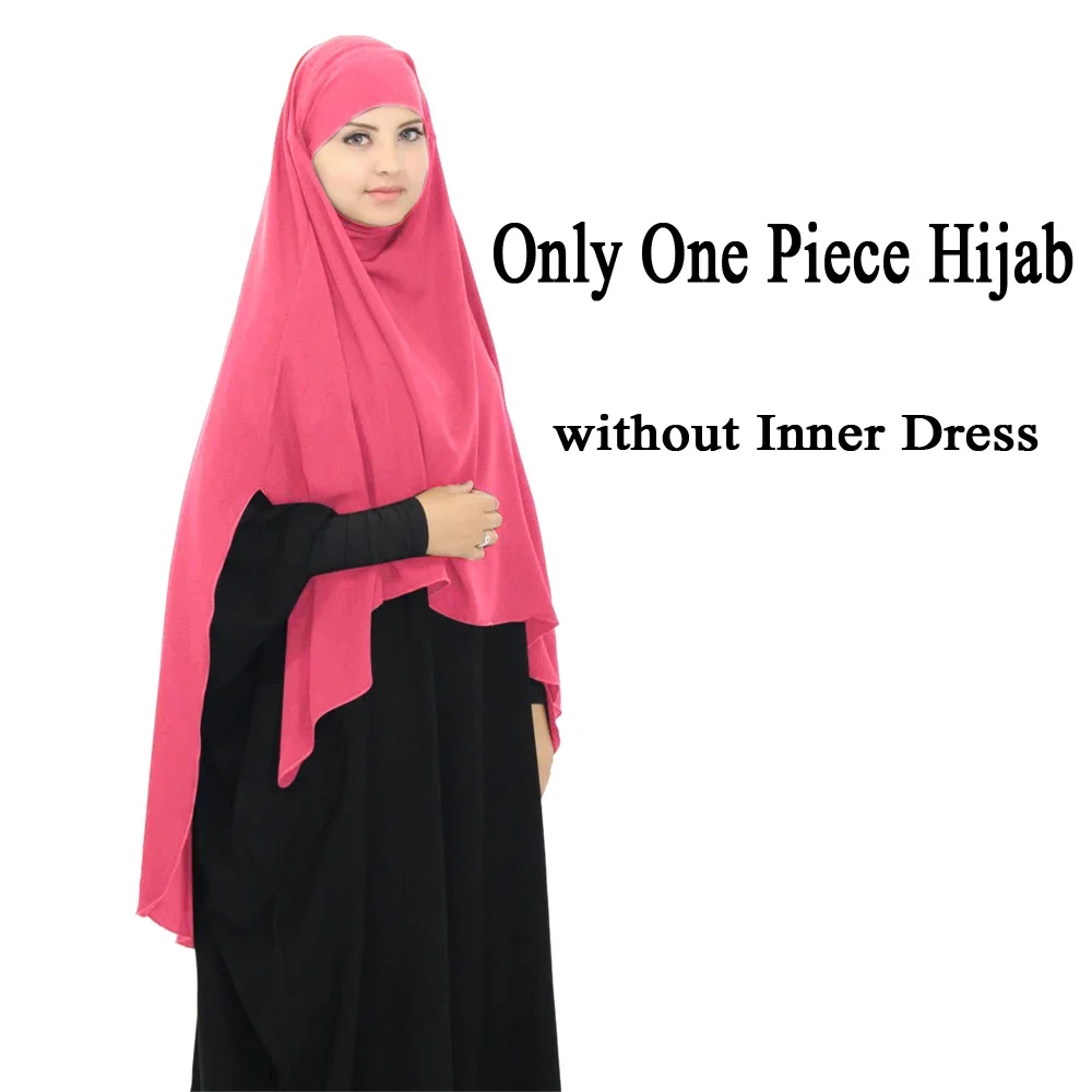 

Full Cover Muslim Women Prayer Dress Niquab Long Scarf Khimar Hijab Islam Large Overhead Clothes Plain Ramadan Arab Middle East