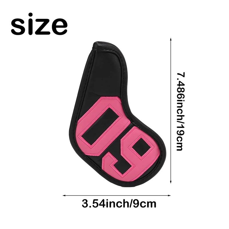 Golf Iron Club Head Cover Protector Simple Sand Wedge Golf Club Iron Headcover Number Printed 48-60 Degree