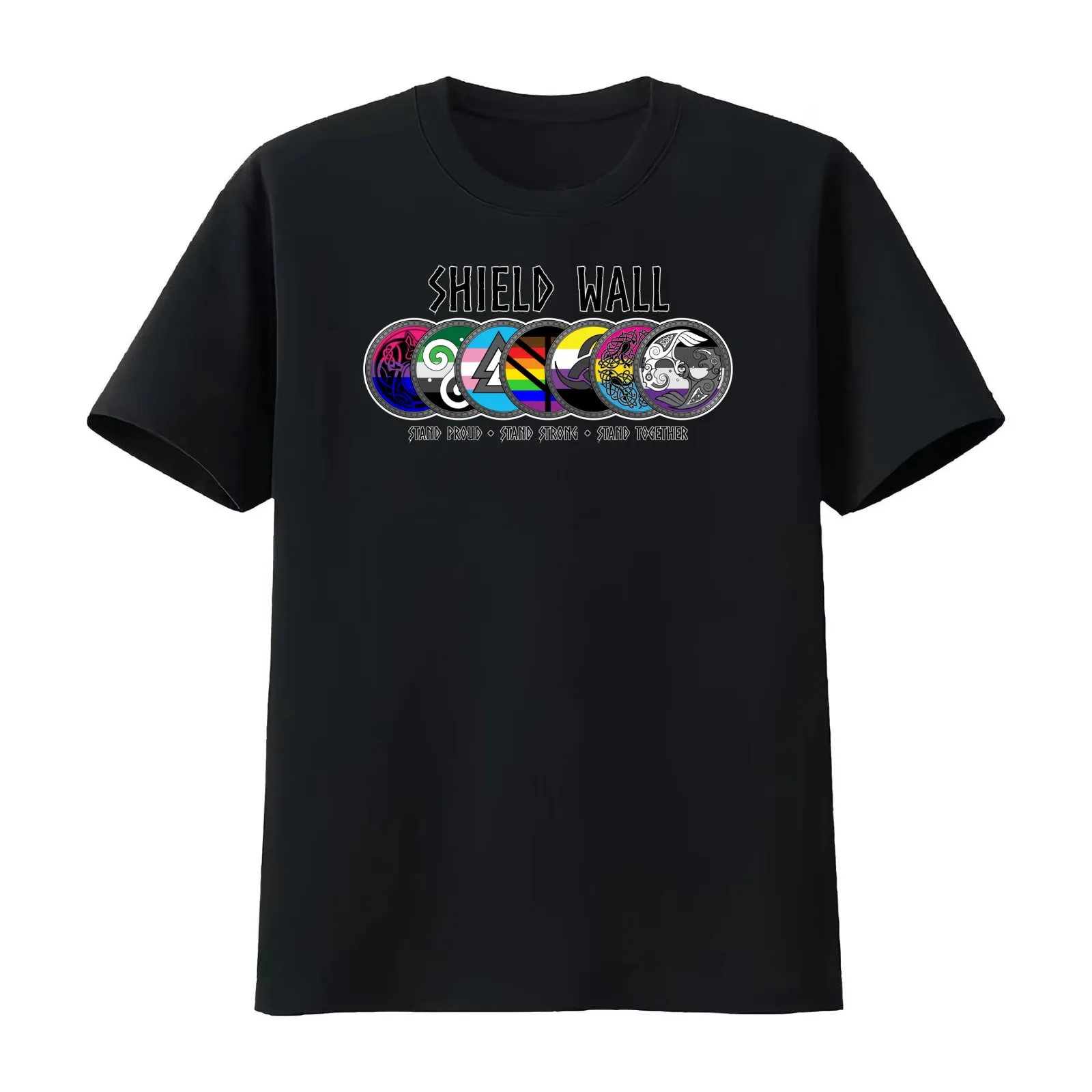 Shield Wall (Pride Variant) T-Shirt Summer Casual Cotton Tee Oversized Streetwear Tops Vintage Graphic Print 100% Cotton