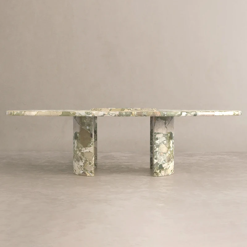#Dream Home Modern Minimalist Oval Marble Dining Table Hollow Irregular Edge Natural Stone Table for High End Home Use