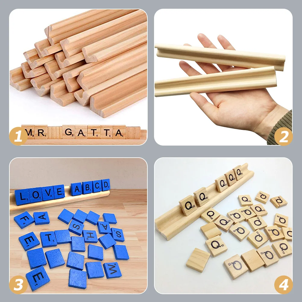 4 Stück Holz spielzeug Holz basis Domino Racks Karten Spielst änder Rahmen DIY Ornamente Fliesen Halter Reisen