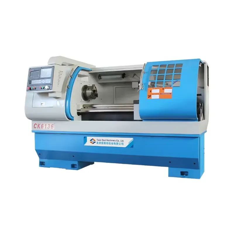 CK6136 CNC Lathe Small Spindle Horizontal CNC Machinery with Hard Guide Electric Turret for Machining Center
