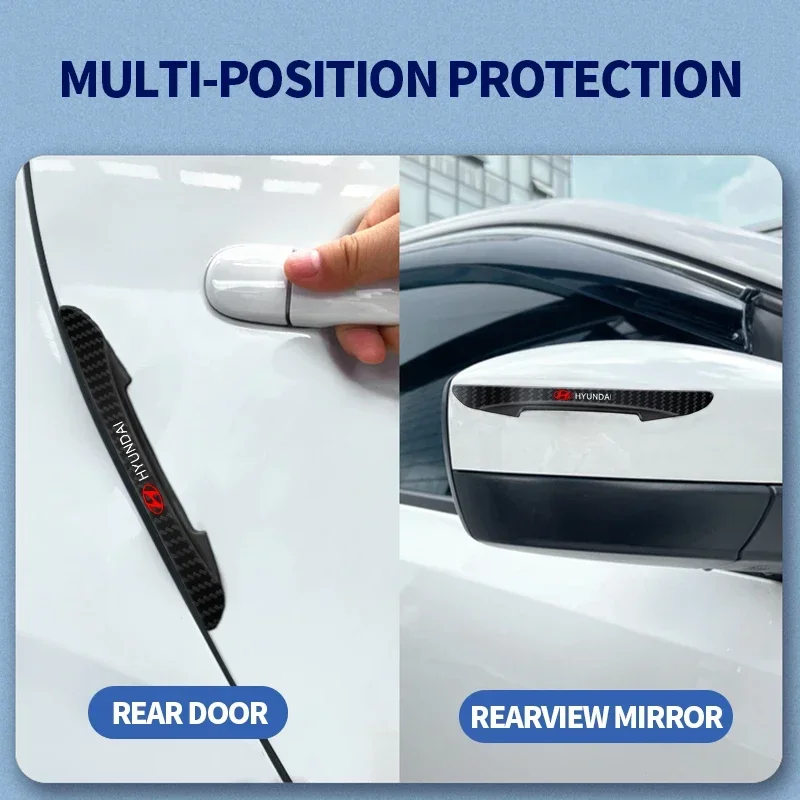 4pcs Car Logo Door Anti-Collision Protective Strip Sticker For Hyundai Tucson IX35 I30 I20 Kona Coupe Veloster I40 Getz - view 3