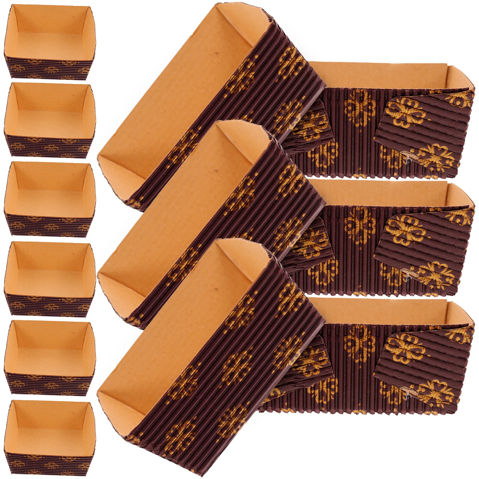 

25Pcs Paper Loaf Pans Baking Paper Cups Disposable Cake Trays Stackable Bread Loaf Molds Heat Resistant Baking Supplies