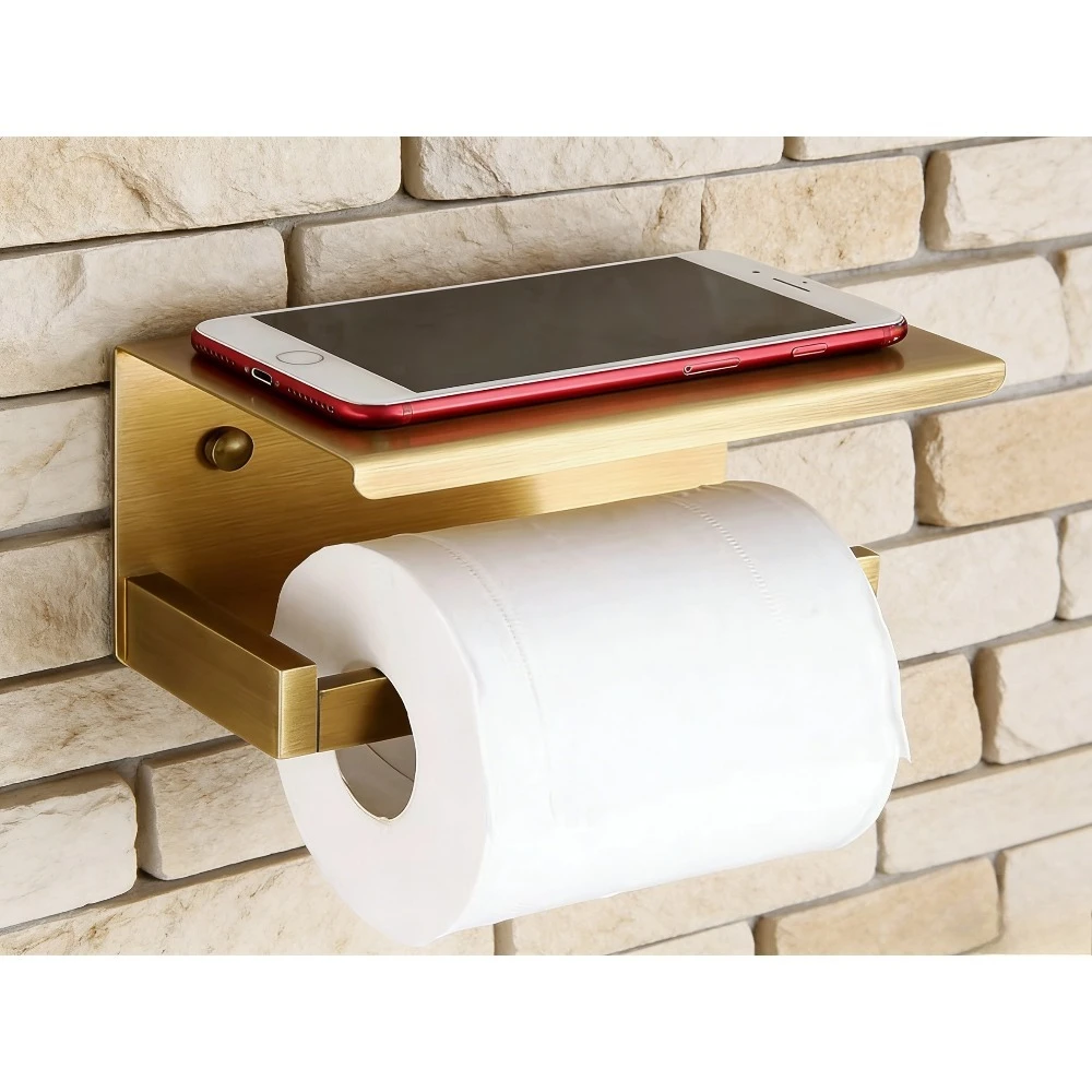 

Полый держатель для туалетной бумаги Ретро латунный органайзер для ванной комнаты