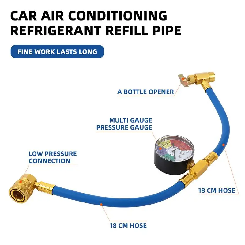 Ricarica refrigerante Kit aria Ac R134A 134A tubo aria condizionata per auto Con manometri di ricarica R12 ricarica Gas 30Lb linea sigillante di